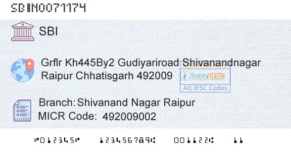 State Bank Of India Shivanand Nagar RaipurBranch 