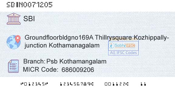 State Bank Of India Psb KothamangalamBranch 