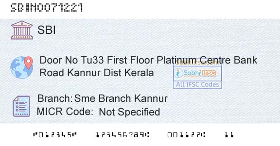 State Bank Of India Sme Branch KannurBranch 