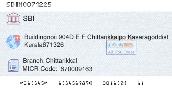 State Bank Of India ChittarikkalBranch 