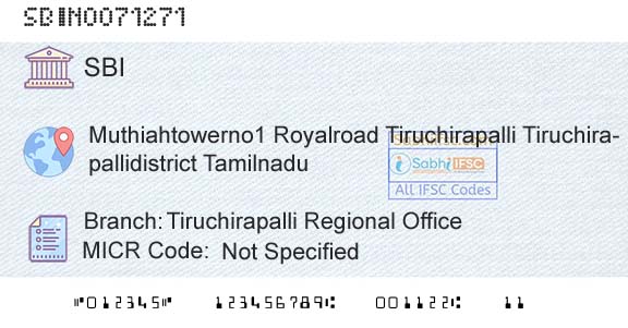 State Bank Of India Tiruchirapalli Regional OfficeBranch 