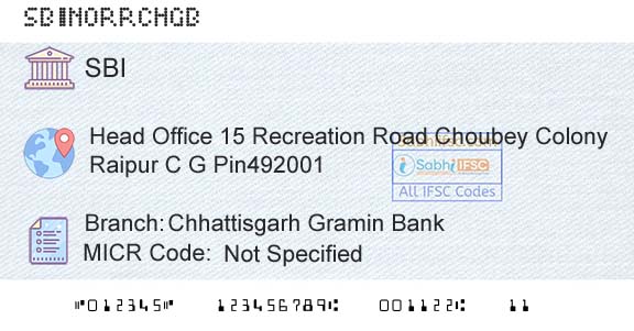 State Bank Of India Chhattisgarh Gramin BankBranch 