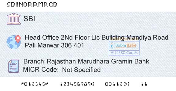 State Bank Of India Rajasthan Marudhara Gramin BankBranch 