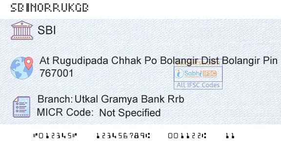 State Bank Of India Utkal Gramya Bank RrbBranch 