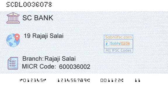 Standard Chartered Bank Rajaji SalaiBranch 