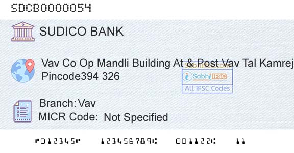 The Surat District Cooperative Bank Limited VavBranch 