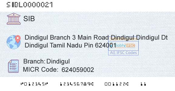 South Indian Bank DindigulBranch 