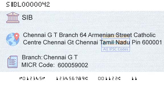South Indian Bank Chennai G TBranch 