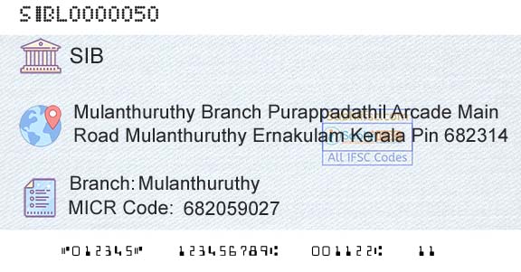 South Indian Bank MulanthuruthyBranch 