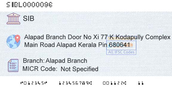 South Indian Bank Alapad BranchBranch 