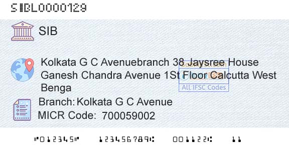 South Indian Bank Kolkata G C AvenueBranch 