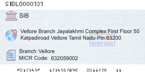 South Indian Bank VelloreBranch 