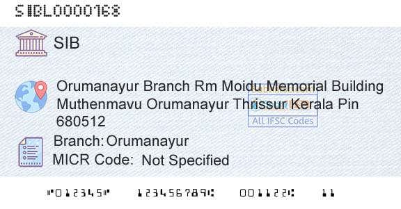 South Indian Bank OrumanayurBranch 