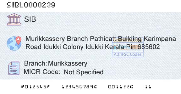 South Indian Bank MurikkasseryBranch 