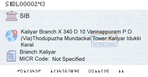 South Indian Bank KaliyarBranch 