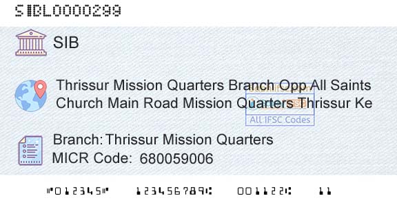 South Indian Bank Thrissur Mission QuartersBranch 