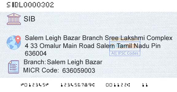 South Indian Bank Salem Leigh BazarBranch 
