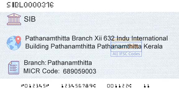South Indian Bank PathanamthittaBranch 