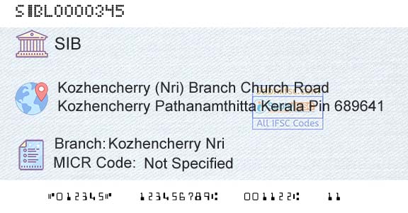 South Indian Bank Kozhencherry Nri Branch 