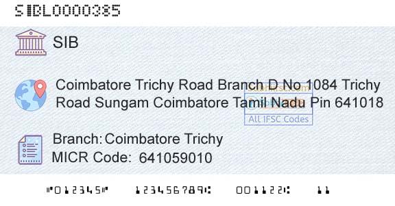 South Indian Bank Coimbatore TrichyBranch 