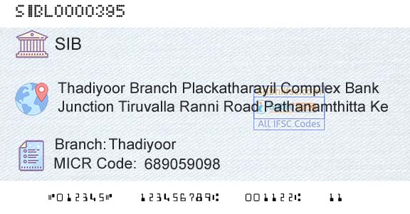 South Indian Bank ThadiyoorBranch 
