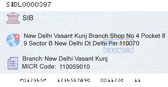South Indian Bank New Delhi Vasant KunjBranch 