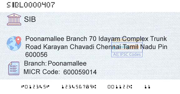 South Indian Bank PoonamalleeBranch 