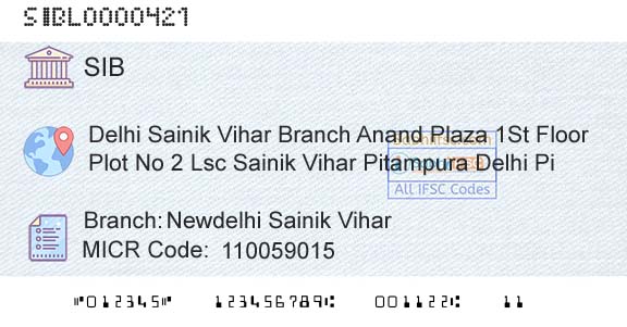 South Indian Bank Newdelhi Sainik ViharBranch 