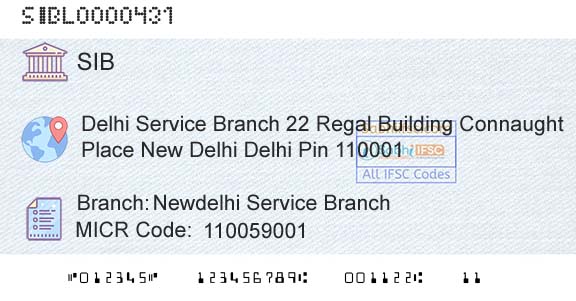 South Indian Bank Newdelhi Service BranchBranch 