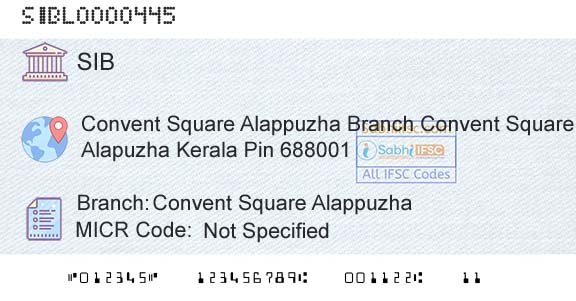 South Indian Bank Convent Square AlappuzhaBranch 