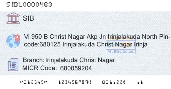 South Indian Bank Irinjalakuda Christ NagarBranch 