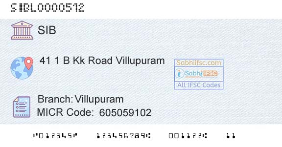 South Indian Bank VillupuramBranch 