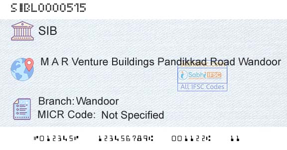 South Indian Bank WandoorBranch 
