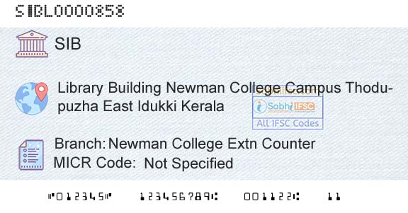 South Indian Bank Newman College Extn CounterBranch 