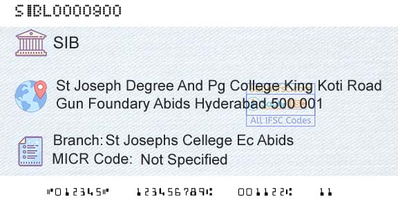 South Indian Bank St Josephs Cellege Ec AbidsBranch 