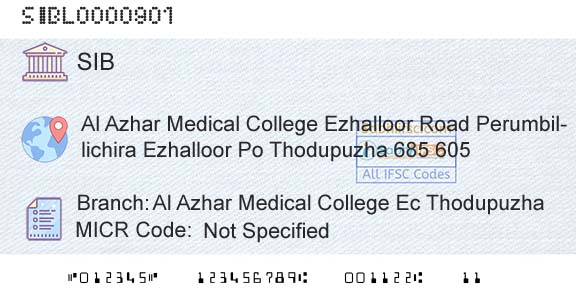 South Indian Bank Al Azhar Medical College Ec ThodupuzhaBranch 