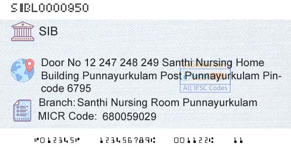 South Indian Bank Santhi Nursing Room PunnayurkulamBranch 
