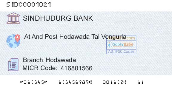 The Sindhudurg District Central Coop Bank Ltd HodawadaBranch 