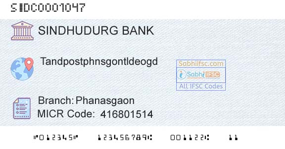 The Sindhudurg District Central Coop Bank Ltd PhanasgaonBranch 
