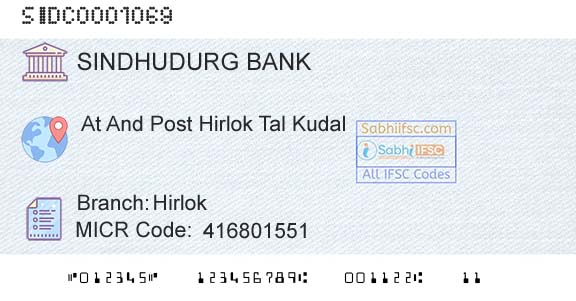 The Sindhudurg District Central Coop Bank Ltd HirlokBranch 