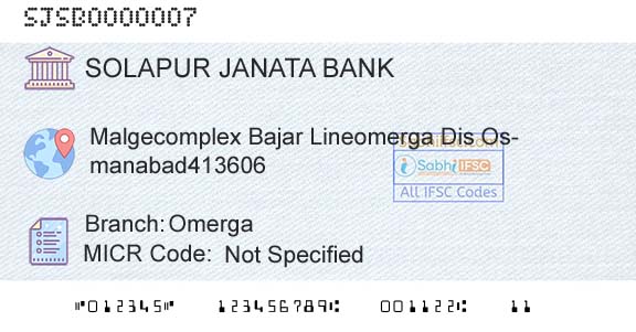 Solapur Janata Sahakari Bank Limited OmergaBranch 