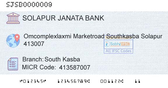 Solapur Janata Sahakari Bank Limited South KasbaBranch 