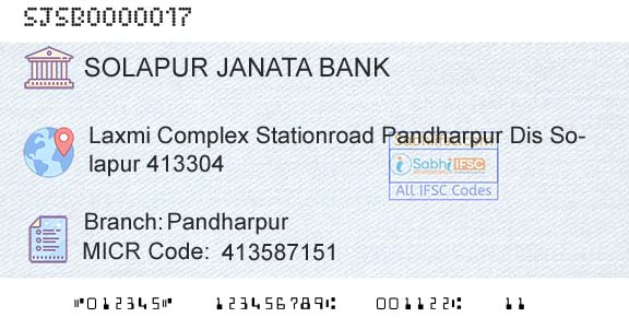 Solapur Janata Sahakari Bank Limited PandharpurBranch 