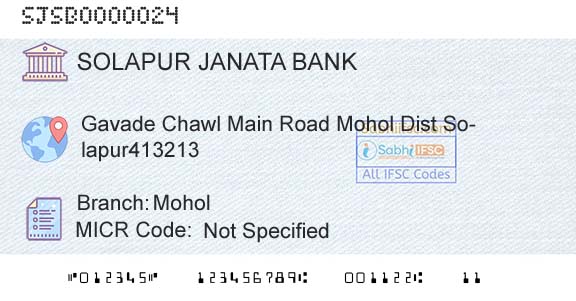 Solapur Janata Sahakari Bank Limited MoholBranch 