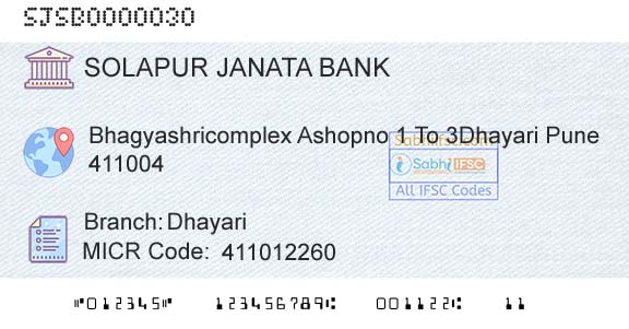Solapur Janata Sahakari Bank Limited DhayariBranch 