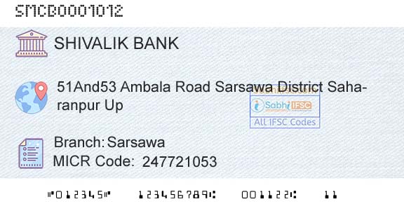 Shivalik Mercantile Co Operative Bank Ltd SarsawaBranch 
