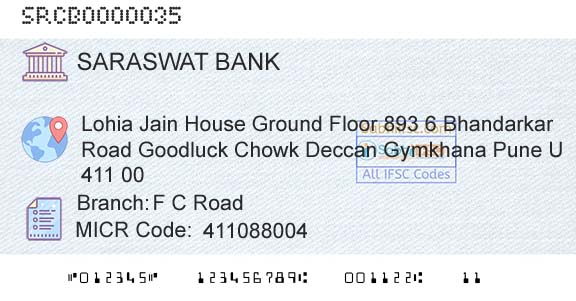 Saraswat Cooperative Bank Limited F C RoadBranch 