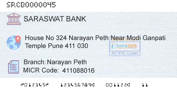 Saraswat Cooperative Bank Limited Narayan PethBranch 
