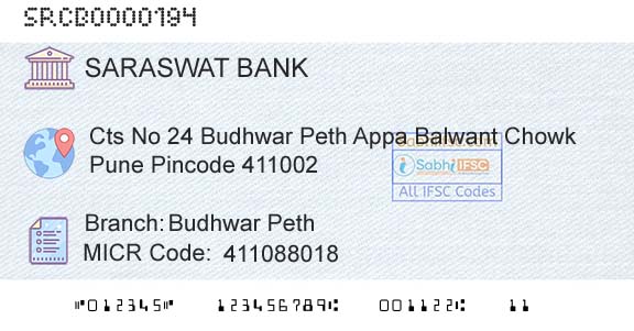 Saraswat Cooperative Bank Limited Budhwar PethBranch 