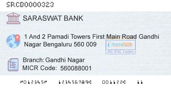 Saraswat Cooperative Bank Limited Gandhi NagarBranch 